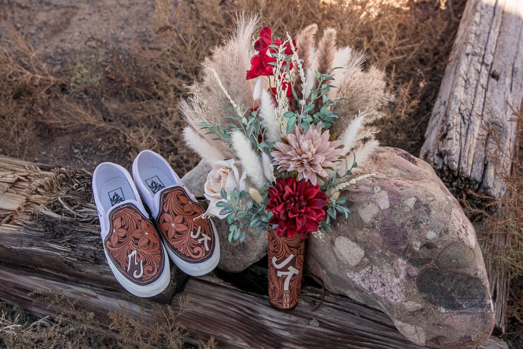 boho elopement detail flatlay