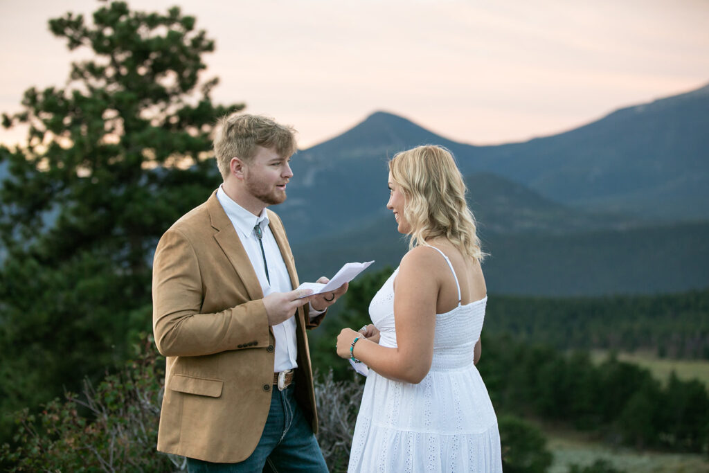 rocky mountain national park elopement ceremony