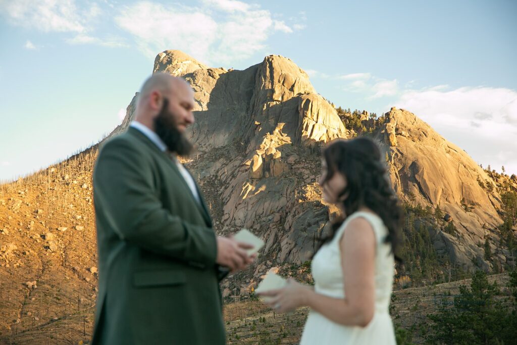 romantic colorado mountain elopement ceremony