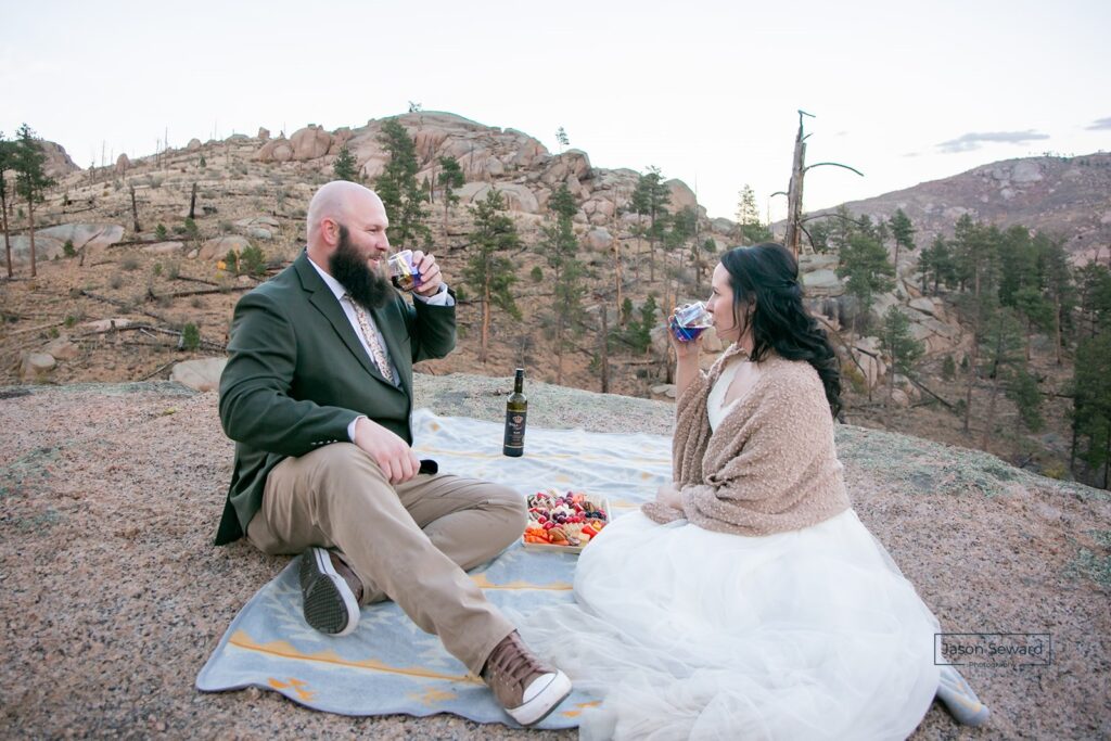 romantic colorado mountain elopement picnic